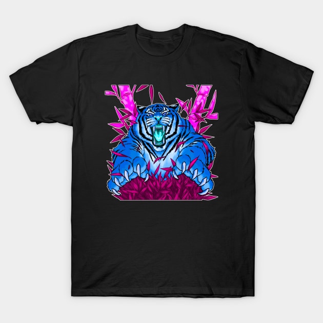 Blue Wild Tiger T-Shirt by ebayson74@gmail.com